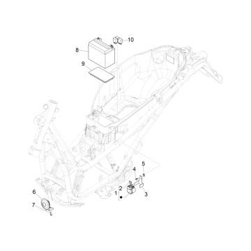 Batteria - Tromba - Relè di avviamento Piaggio Beverly 300 IE ABS Euro 4 2016-2020