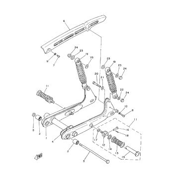 Achterbrug - schokbrekers - kettingscherm Yamaha FS1
