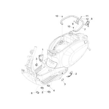 Maniglia passeggero - Gommini telaio Vespa Elettrica 25km/h 2021-2023