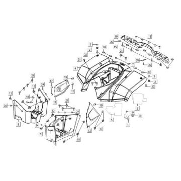 Rivestimento posteriore - Parafango posteriore Kymco MXU 300R