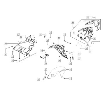 Luce posteriore - Parafango posteriore Kymco Agility RS 4 tempi bianco 11