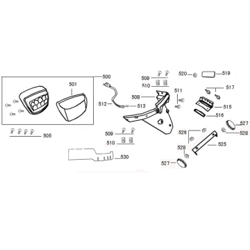 Fanale posteriore - Parafango posteriore Lintex HT50QT-12 125 bianco