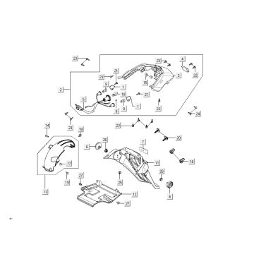 Luce posteriore - Parafango posteriore Kymco New Dink 4 tempi blu oceano profondo