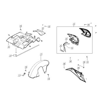 Luce posteriore - Parafango posteriore Kymco Like 4 tempi nero metallizzato
