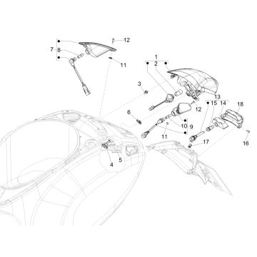 Luce posteriore - Indicatori posteriori Vespa Sprint 50 4 tempi IGET 3V Euro 5