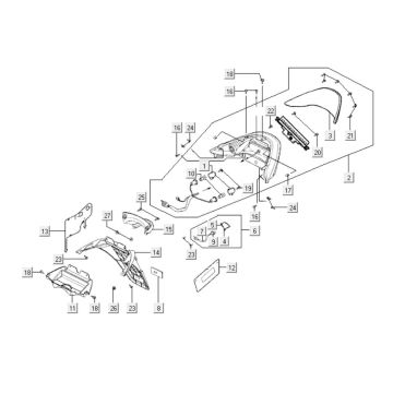Fanale posteriore - Parafango posteriore Kymco Xciting 500i 4T LC