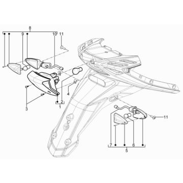 Luce posteriore - Indicatori posteriori Piaggio Typhoon 50 2 tempi Euro 3 2011