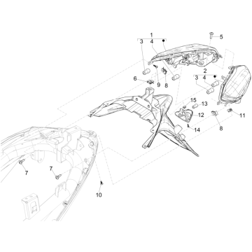 Luce posteriore - Indicatori posteriori Piaggio Medley 150 IE ABS Euro 4 2016-2020