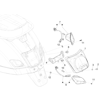 Luce posteriore - Indicatori posteriori Vespa GTS 125 IE ABS Euro 5 2021