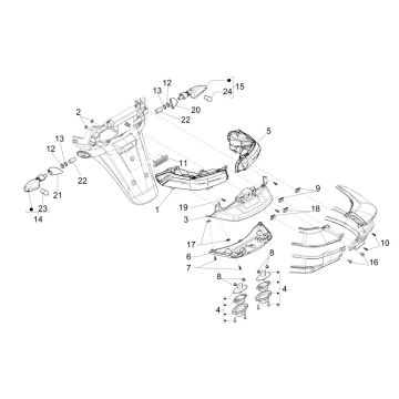 Fanale posteriore - Indicatori posteriori Piaggio MP3 300 ie LT Business - Sport (con e senza ABS) 2016-2018