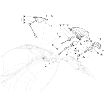Luce posteriore - Indicatori posteriori Vespa Elettrica 45km/h Euro 5 2021