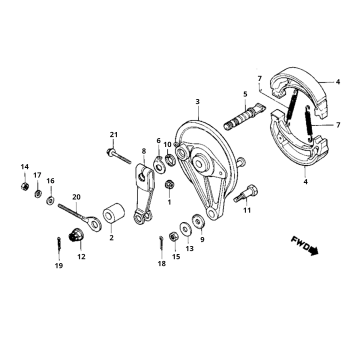 Freno posteriore - Ganasce freno Honda MB50/MB80