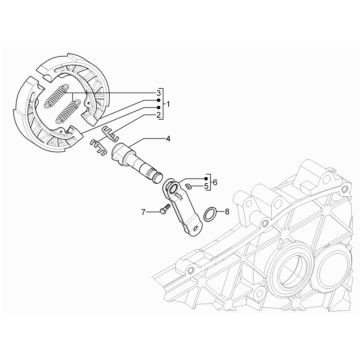 Freno posteriore - Ganasce Piaggio Typhoon 50 2 tempi Euro 3 2011