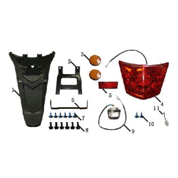 Fanale posteriore posteriore China Touring blu