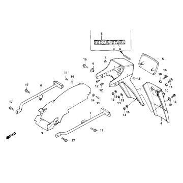 Parafango posteriore Honda MB50/MB80