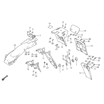 Parafango posteriore Honda MT50