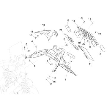 Parafango posteriore Piaggio Medley 125 IE ABS Euro 4 2016-2019