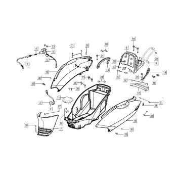 Parabrezza per moto - Scatola per casco Kymco Grand Dink 2 tempi Silver