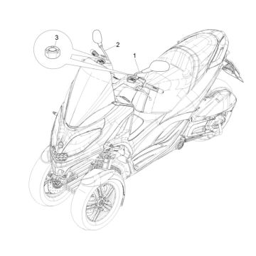 Specchietti retrovisori Piaggio MP3 300 HPE/300 HPE Sport ABS Euro 5 2020-2022