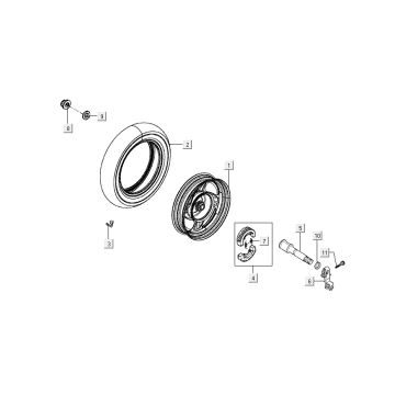 Ruota posteriore - Ganasce freno Kymco Sento 50 4 tempi marroni