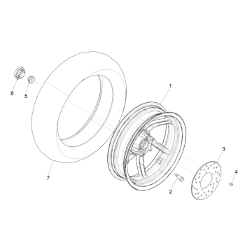 Ruota posteriore Piaggio NRG Power 50 2 tempi LC Euro 4