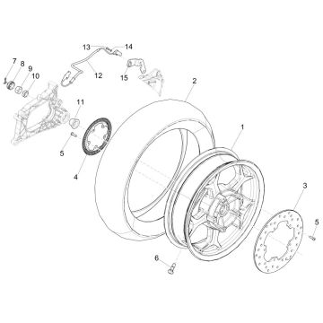 Ruota posteriore - Disco freno Piaggio MP3 300 ie LT Business - Sport (con e senza ABS) 2016-2018