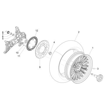 Ruota posteriore - Disco Freno Piaggio Beverly 300 IE ABS Euro 4 2016-2020