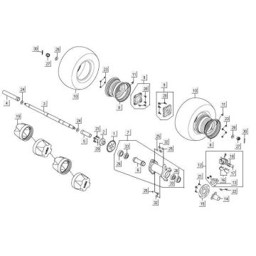 Ruote posteriori Kymco Maxxer 90 Black