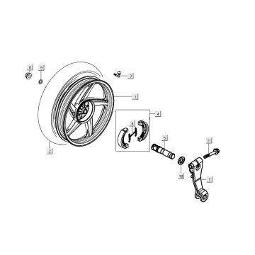 Ruota posteriore - Ganasce freno Kymco People S 50 4 tempi blu cristallo