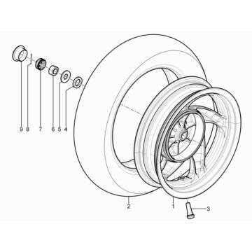 Ruota posteriore Piaggio Typhoon 50 2 tempi Euro 3 2011