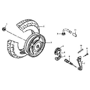 Ruota posteriore - Ganasce freno Rover Classic 4 tempi