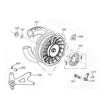 Ruota posteriore - Ganasce freno Rover GT 125 4T AC argento