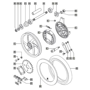 Achterwiel nieuw Tomos FLEXER EX (L0-L2)