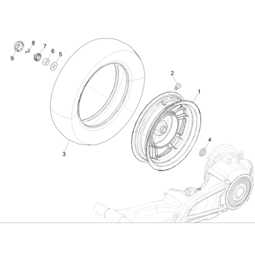 Ruota posteriore Vespa Elettrica 45 KM/H Euro 5 2021