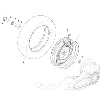 Ruota posteriore Vespa Elettrica 2018-2019