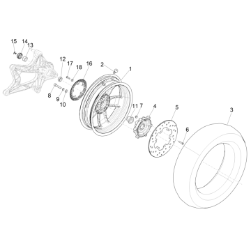 Ruota Posteriore - Disco Freno Vespa GTS 125 IE ABS Euro 4 2019