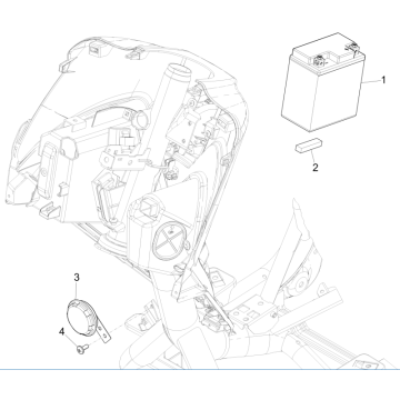 Batteria - Tromba - Relè di avviamento Piaggio Medley 150 IE ABS Euro 4 2016-2020