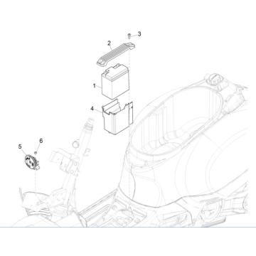 Batteria - Tromba - Relè di avviamento Vespa GTS 125 IE ABS Euro 4 2019
