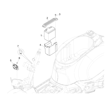Batteria - Tromba - Relè di avviamento Vespa GTS 125 IE ABS Euro 5 2021