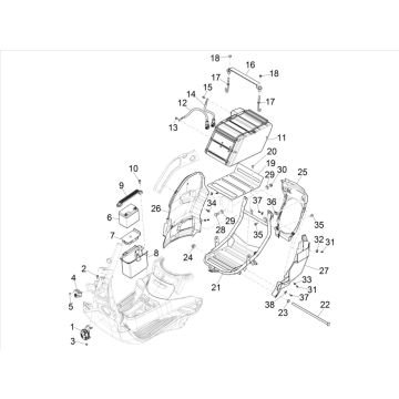 Batteria - Tromba - Relè di avviamento Vespa Elettrica 2018-2019