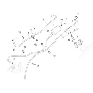 Sistema antipercolazione Piaggio MP3 300 HPE/300 HPE Sport ABS Euro 5 2020-2022