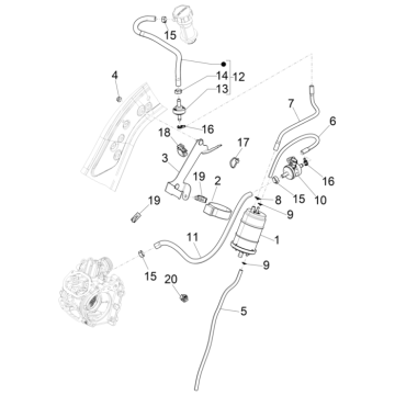 Sistema antipercolazione Vespa GTS 125 IE ABS Euro 5 2021