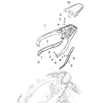 Portapacchi posteriore Piaggio Medley 125 ABS Euro 5 2021-2022
