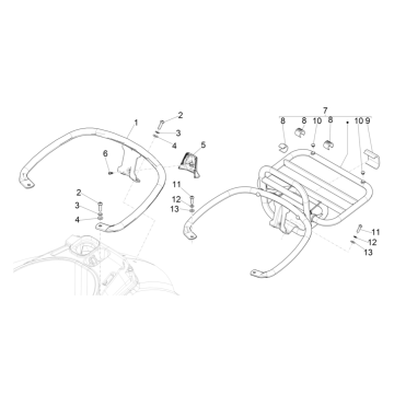 Portapacchi posteriore Vespa GTS 125 IE ABS Euro 4 2019
