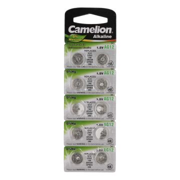 Batteria 1,5 Volt AG12 - LR43 Camelion a bottone 10 pezzi