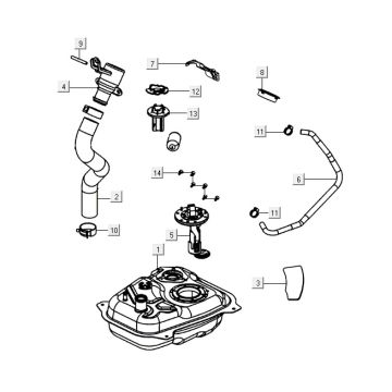 Serbatoio - Galleggiante serbatoio - Pompa a gas Agility 16+ 200i Mat Metallic Silver