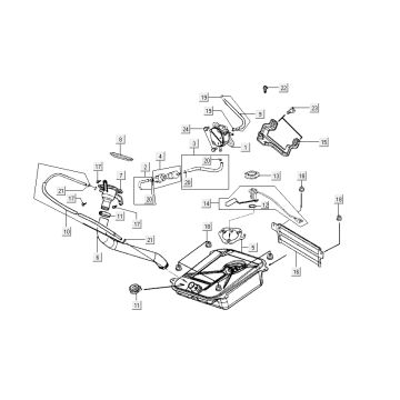 Serbatoio gas - Serbatoio galleggiante - Stazione di rifornimento Kymco Grand Dink 2-takt Silver