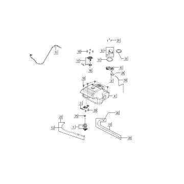 Serbatoio gas - Galleggiante serbatoio - Valvola a vuoto Kymco Sento 50 4 tempi marrone