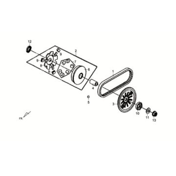 Beweegbare flens - v snaar Sym Crox 50 E3