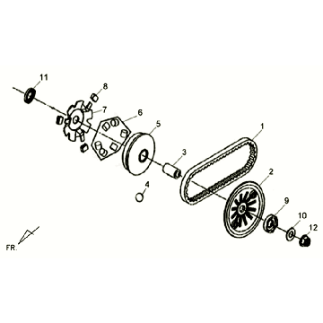 Variatore - cinghia trapezoidale Sym Allo GT (WH006 S882U) bianco argento
